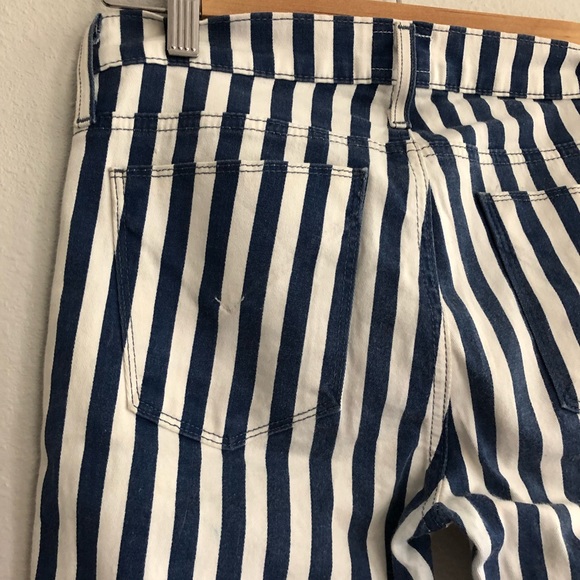 Hudson Jeans Skinny Jean in Blue & White Vertical Stripe Pattern Size 27 - Picture 11 of 12